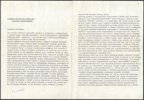 1960-1965 Ortutay Gyula (1910-1978) néprajzkutató, politikus gépelt levelei, párt felvételi kérelme ...