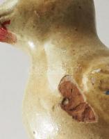 Antik népi kerámia madár alakú síp. Kopott, h: 11 cm