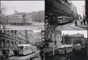 Budapesti villamosok, még nem publikált 4 db utólagos nagyítás, 10×15 cm