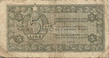 Jugoszlávia/területi kiadás/Isztria, Fiume és Szlovén Tengerparti Területek 1945. 1L, 5L T:III/IV