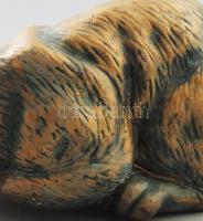 Macska. Antikolt hatású kerámia, jelzés nélkül, hibátlan, h: 19 cm