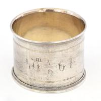 Ezüst (Ag) szalvétagyűrű jelzett gravírozott 27,5 g