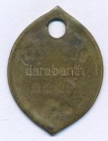 1929. "Budapest" bronz kutyabárca füllel, "13505" sorszámmal (42x31mm) T:XF pati...