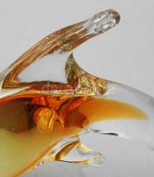 Murano delfin alakú asztaldísz. Jelzés nélkül, hibátlan, m: 14,5 cm