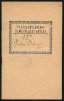 1931 Pestszentlőrinci Temetkezési Egylet tagsági könyv