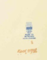 Zsolnay pillangó mintás süteményes készlet. Jelzett, mázhajszálrepedésekkel, d: 16-26 cm