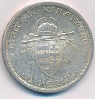 1938. 5P Ag "Szent István" T:XF patina
Adamo P8.1