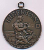 DN &quot;Libertas 000946&quot; bronz szabadkőműves páholy emlékérem füllel (50mm) T:XF karc