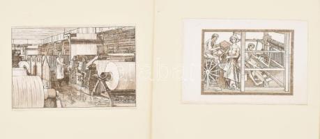 1971 Győr várossá válásnak 700. évfordulójára készült rézkarcok (Győr középkori látképe, a Szövőgyár...