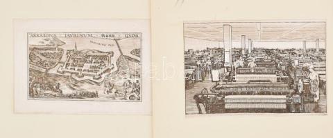 1971 Győr várossá válásnak 700. évfordulójára készült rézkarcok (Győr középkori látképe, a Szövőgyár...