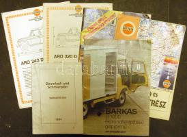 ~1980 7db különféle autókkal foglalkozó nyomtatvány, közte Barkas B1000-es üzemeltetési útmutatóval