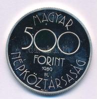 1989. 500Ft Ag "Labdarúgó Világbajnokság - két játékos" T:AU (PP) ujjlenyomatos Adamo EM10...