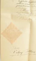 1903 Dekoratív, címeres óbecsei (Délvidék) járásbírói kinevezés Plósz Sándor (1846-1925) igazságügy-...