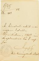 1903 Dekoratív, címeres óbecsei (Délvidék) járásbírói kinevezés Plósz Sándor (1846-1925) igazságügy-...