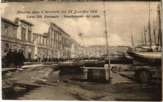 Messina, dopo il terremoto del 28 Dicembre 1908. Corso Vitt. Emanuele, Avvalamento del suolo / after the earthquake