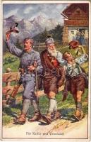 1916 Királyért és hazáért! / Für Kaiser und Vaterland / WWI Austro-Hungarian K.u.K. military art postcard. B.K.W.I. 259-153. (EK)