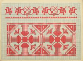 1925 Erdélyi-szász keresztszemes hímzésminta füzet, kiadva Nagyszebenben, 18p + 4 különálló lap, szé...