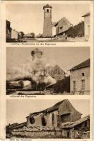 1916 Leintrey (Frankreich) vor der Explosion, während der Explosion, nach der Explosion / WWI German military (EK)