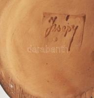 Izsépy Margit: Őz. Mázas kerámia, jelzett, kis pattogzással, m: 17 cm
