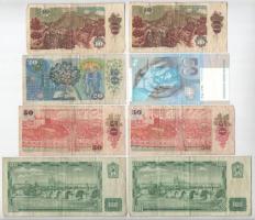 Csehszlovákia 1961. 100K (2x) + 1986. 10K (2x) + 1987. 50K (2x) + 1988. 20K + Szlovákia 2002. 50K T:...
