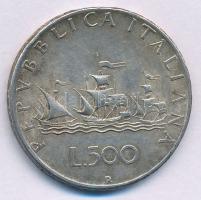 Olaszország 1958R 500L Ag Kolumbusz hajói T:XF Italy 1958R 500 Lire Ag Columbus Ships C:XF Krause KM#98