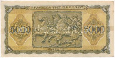 Görögország / Német-olasz megszállás 1943. 5000D T:F kis ragasztónyom
Greece / German-Italian occup...