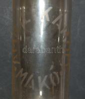 cca 1920 Csatos üveg Ambil Károly Makó felirattal, 25 cm magassággal