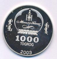Mongólia 2003. 1000T Ag "Ázsia történelme - Attila a hun" kapszulában (19,99g/0.999 vagy 0...