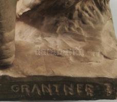 Grantner Jenő (1907-1983): Toldi. Festett terrakotta, jelzett, kis kopással, m: 36 cm
