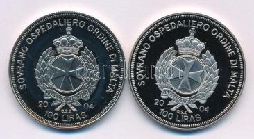 Máltai Lovagrend 2004. 100L Cu-Ni (2xklf) "Magyarország az EU-ban" + "Málta az EU-ban...