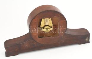 Óragyár kandallóóra. Kulccsal, működik, kopással, 47x24 cm