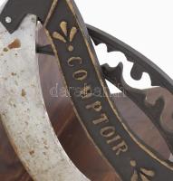 Sonkavágó, antik, francia, XIX. sz. Öntöttvas, fa, acél 30x30 cm