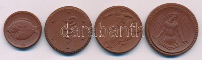 Német Birodalom / Weimari Köztársaság / Bad Weixdorf-Lausa 1921. 1M + 2M jelzett meisseni barna porc...