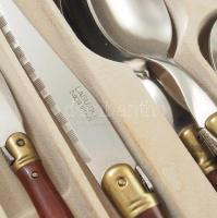 Francia Laguiole evőeszköz készlet 4x6 db műanyag nyéllel, dobozában, újszerű állapotban