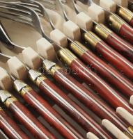 Francia Laguiole evőeszköz készlet 4x6 db műanyag nyéllel, dobozában, újszerű állapotban