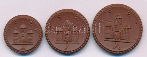 Német Birodalom / Weimari Köztársaság / Freiberg 1921. 25pf + 50pf + 1M jelzett meisseni barna porce...