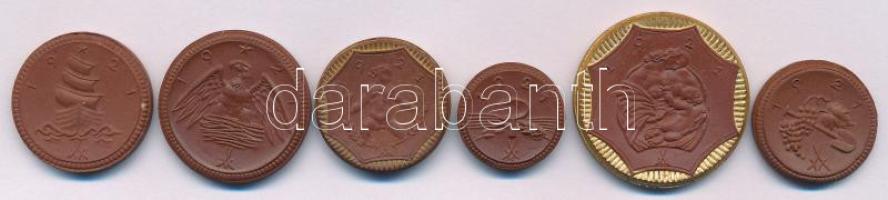 Német Birodalom / Weimari Köztársaság / Szászország 1921. 20pf + 50pf + 1M + 2M + 5M + 20M jelzett m...