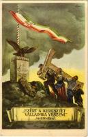 Ezért a keresztet vállaimra veszem. Hiszekegy. Kiadja az Ereklyés Országzászló Nagybizottsága / Hungarian irredenta propaganda, Hungarian flag, Treaty of Trianon s: Lamoss (EK)