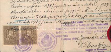 1929-1931 Erdélyi magyar személy visszahonosítási okiratai, 4 db, közte román nyelvű irat és annak m...