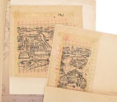 cca 1950-70 Varga Mátyás (1910-2002) grafikus díszlettervező által készített színpadi és film látván...