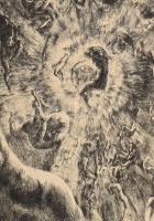 Varga Nándor Lajos (1895-1978): Melancholia - Ősanyag, 1926. Rézkarc, papír, jelzett, kartonra kasír...