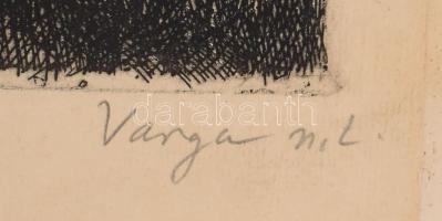 Varga Nándor Lajos (1895-1978): Melancholia - Ősanyag, 1926. Rézkarc, papír, jelzett, kartonra kasír...