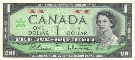 Kanada 1967. 1$ "Centennial" emlékkiadás T:II+ Csak egyszer hajtva, törve nem!
