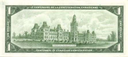 Kanada 1967. 1$ "Centennial" emlékkiadás T:II+ Csak egyszer hajtva, törve nem!