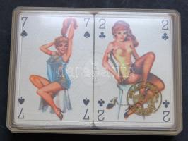 Mirkiz vállalat jelzésével ellátott erotikus franciakártya, 2 pakli, eredeti dobozában