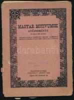 cca 1927 Magyar motívumok gyűjteménye. 36 lapon 600 ábrával. Összeáll. és kiadja: Gergely János tanár, Újpest. Bp., M. Kir. Földtani Intézet-ny., 36 t. (Komplett). Sérült kiadói papírmappában.