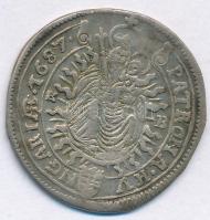 1687K-B 15kr Ag "I. Lipót" (6,62g) T:VF patina Hungary 1687K-B 15 Kreuzer Ag "Leopold...