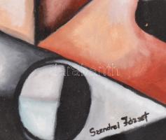 Szendrei József (1989-, "Pesti Józsi"): Kubista portré. Olaj, vászon. Jelezve jobbra lent....