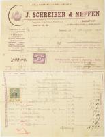 1912 Bp., J. Schreiber & Neffen Glashüttenwerke fejléces számla