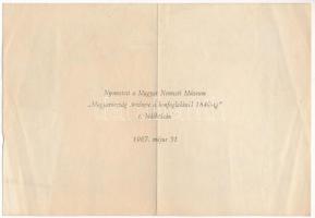 1848. 100Ft "Kossuth bankó" imitációja, hátoldalán "Nyomatott a Magyar Nemzeti Múzeum...